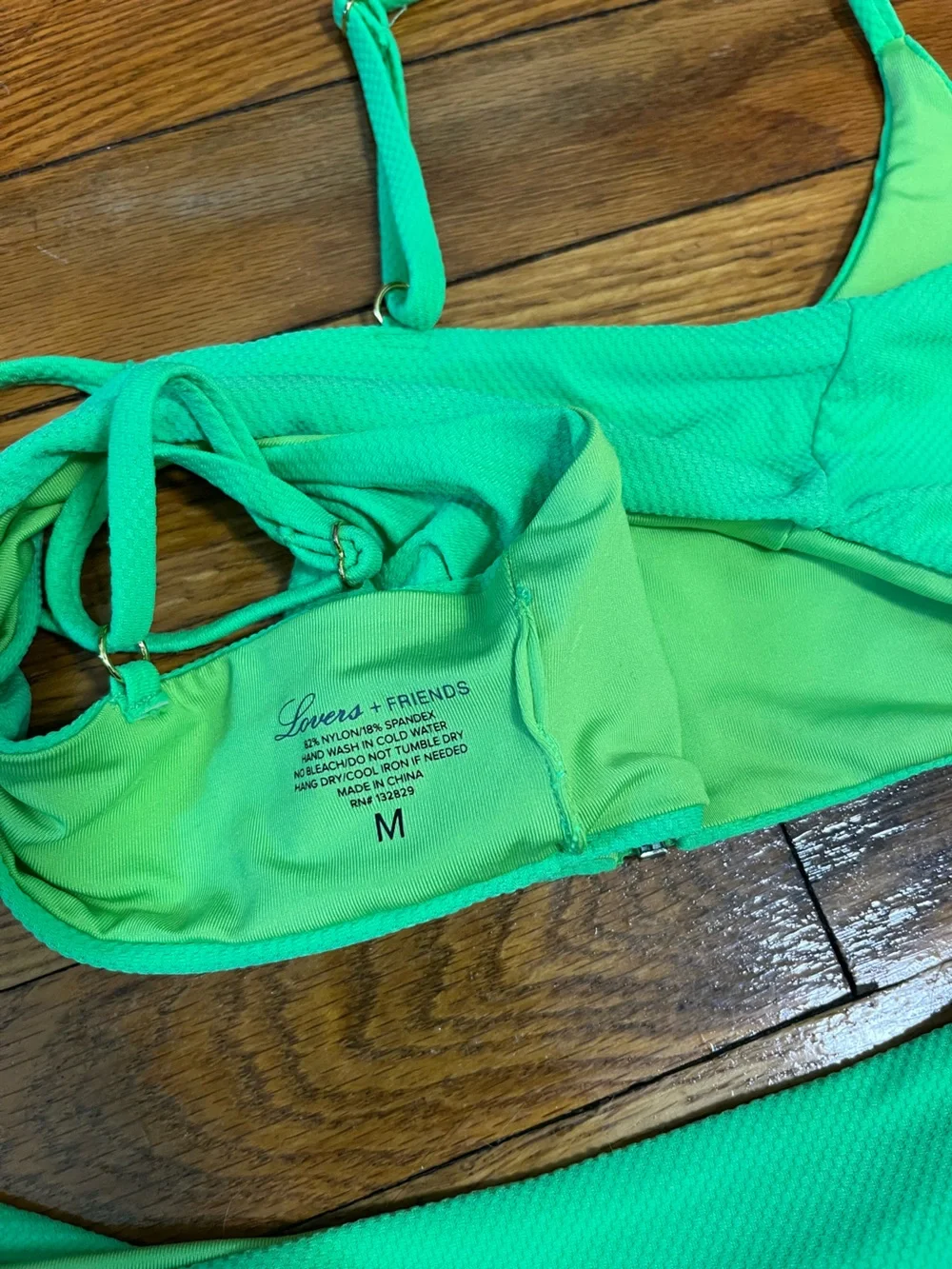 🛍️SALE Lovers + friends lime green zipped Chelsey bikini top M high cut bottom S - Picture 7 of 7
